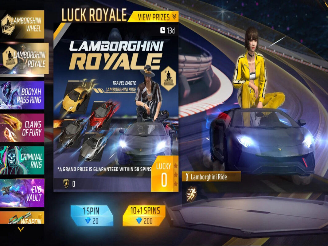 Free Fire Lamborghini Royale Details Rewards And More