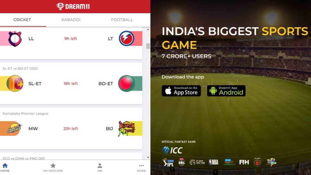 dream11 dashboard