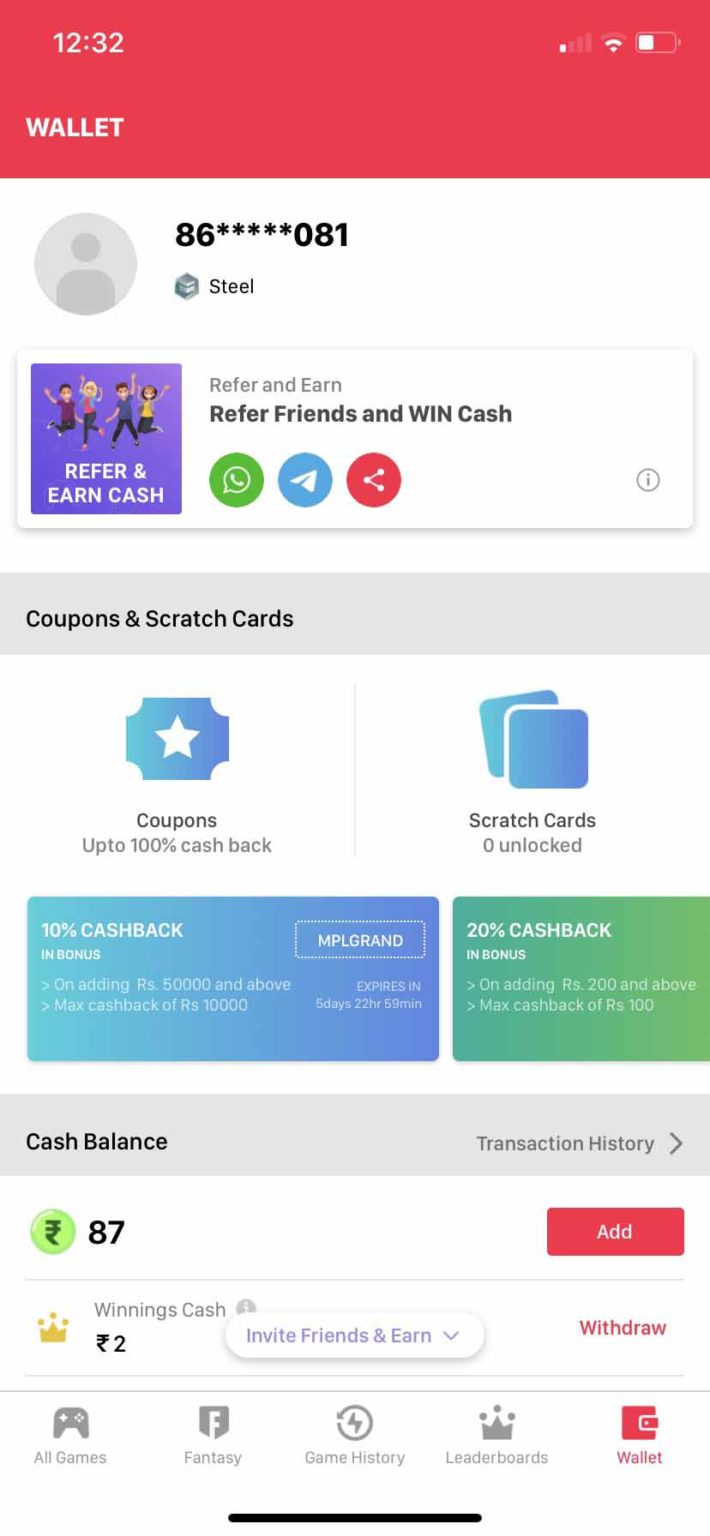 MPL Review - Referral Code, Promo Code, APK Download & more