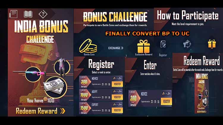 India Bonus Challenge - how to get free uc in pubg