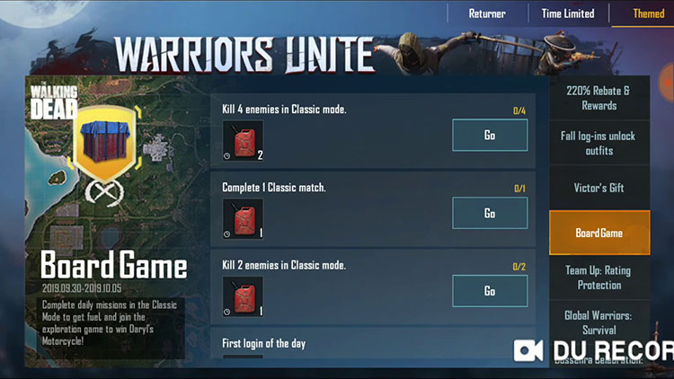 Make sure you Complete all available Events