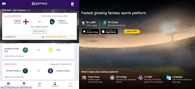 How to Play at Gamezy Fantasy Cricket App