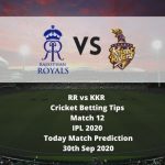 RR vs KKR | Cricket Betting Tips | Match 12 | IPL 2020 | Today Match Prediction | 30th Sep 2020