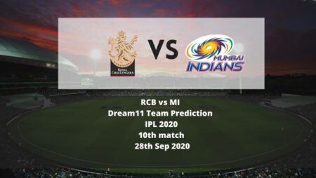 RCB vs MI Dream11 Team Prediction | IPL 2020 | 10th match | 28th Sep 2020
