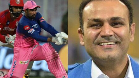 “Mata aa Gayi,” Virender Sehwag hilariously reacts to RR all-rounder knock against KXIP