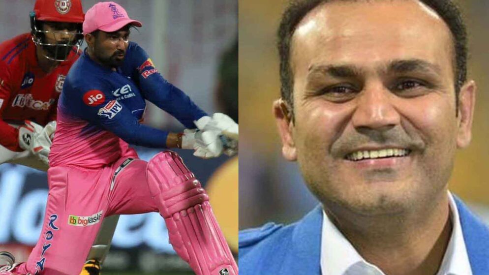 “Mata aa Gayi,” Virender Sehwag hilariously reacts to RR all-rounder knock against KXIP