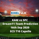KAM vs SPC Dream11 Team Prediction | 16th Sep 2020 | ECS T10 Capelle