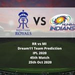 RR vs MI Dream11 Team Prediction | IPL 2020 | 45th Match | 25th Oct 2020