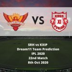 SRH vs KXIP Dream11 Team Prediction | IPL 2020 | 22nd Match | 8th Oct 2020