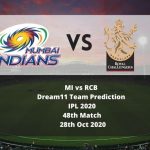 MI vs RCB Dream11 Team Prediction | IPL 2020 | 48th Match | 28th Oct 2020