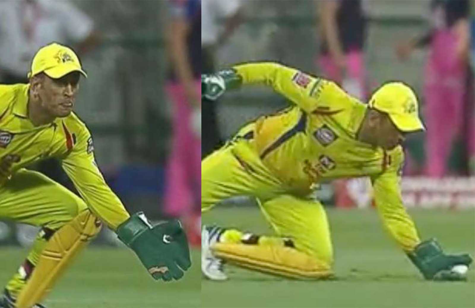 MS Dhoni Takes A One-Handed World Class Catch Against Royals- Watch