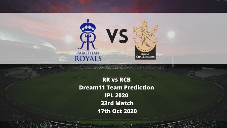 RR vs RCB Dream11 Team Prediction | IPL 2020 | 33rd Match | 17th Oct 2020