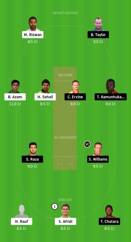 Best PAK vs ZIM Dream11 Fantasy Team Combinations