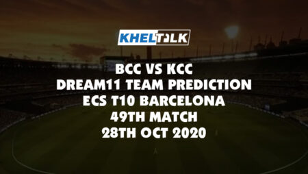 BCC vs KCC Dream11 Team Prediction | ECS T10 Barcelona | 49th Match | 28th Oct 2020