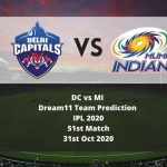 DC vs MI Dream11 Team Prediction | IPL 2020 | 51st Match | 31st Oct 2020