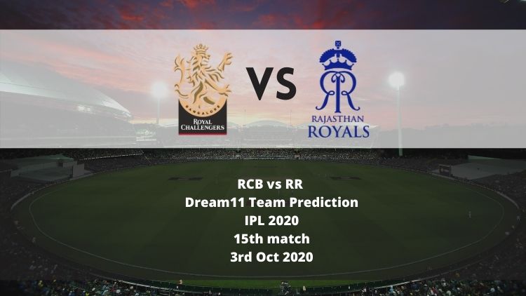 RCB vs RR Dream11 Team Prediction | IPL 2020 | 15th match | 3rd Oct 2020