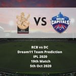 RCB vs DC Dream11 Team Prediction | IPL 2020 | 19th Match | 5th Oct 2020