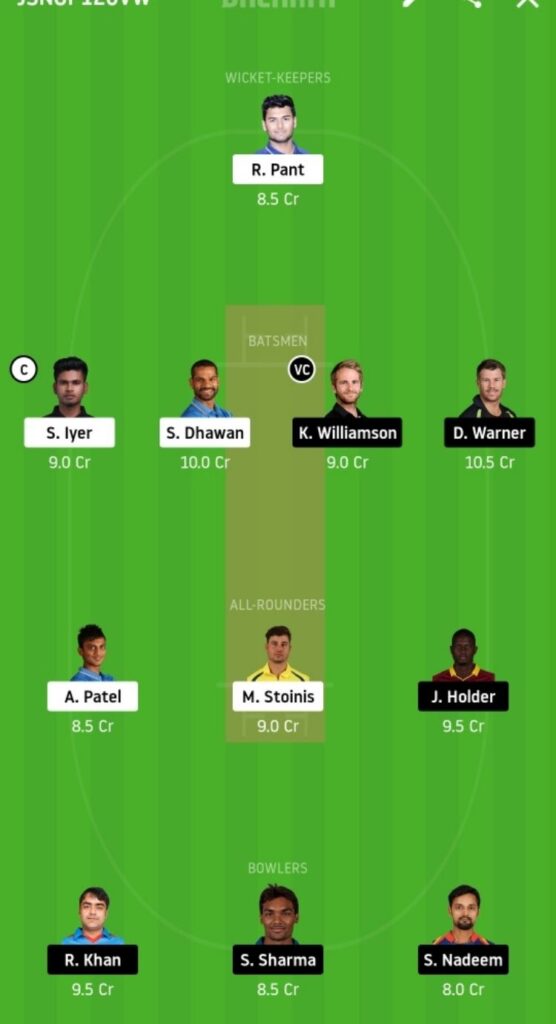 DC vs SRH Dream11 Team Prediction | IPL 2020 | Qualifier 2 | Playing 11 | 8th Nov 2020