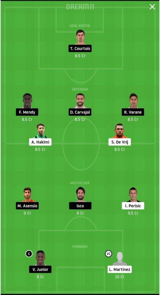 INT vs RM Dream11 Match Prediction | Football Fantasy | UEFA Champions League | 26 Nov 2020 - Head to Head