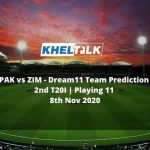 PAK vs ZIM Dream11 Team Prediction | 2nd T20I | Playing 11 | 8th Nov 2020