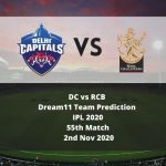 DC vs RCB Dream11 Team Prediction | IPL 2020 | 55th Match | 2nd Nov 2020