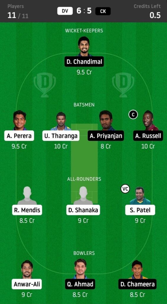 DV vs CK Dream11 Team Prediction | Match 20 | Lanka Premier League | 11th Dec 2020