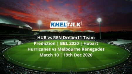 HUR vs REN Dream11 Team Prediction | BBL 2020 | Hobart Hurricanes vs Melbourne Renegades Match 10 | 19th Dec 2020