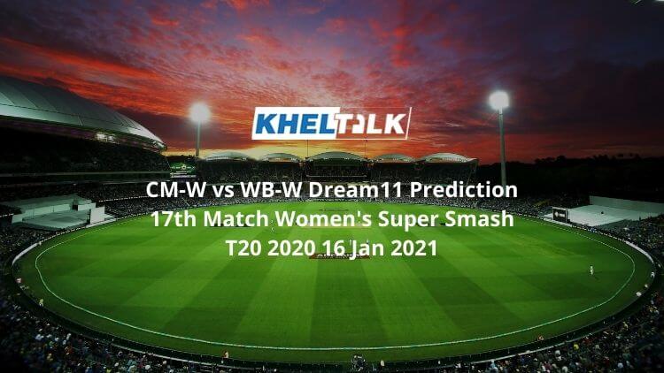 CM-W vs WB-W Dream11 Prediction 17th Match Womens Super Smash T20 2020 16 Jan 2021