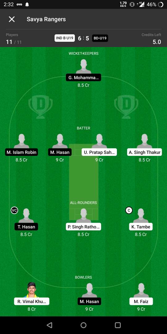 IND B U19 Vs BD-U19 Dream11 Prediction Team By Expert For Today’s Match ...