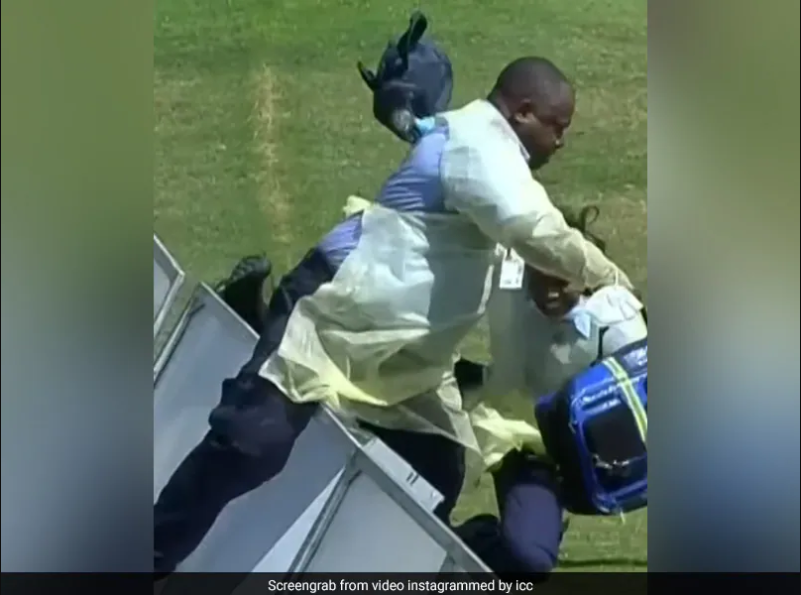 Watch: Hilarious Video involving medical Staff falling on the ground at U19 World  Cup goes viral