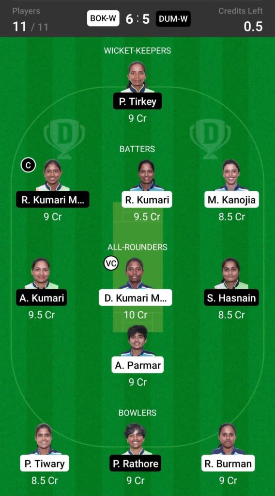 Head To Head Team For BOK-W vs DUM-W