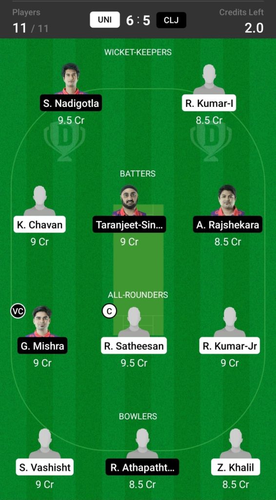 UNI vs CLJ Head to Head Team