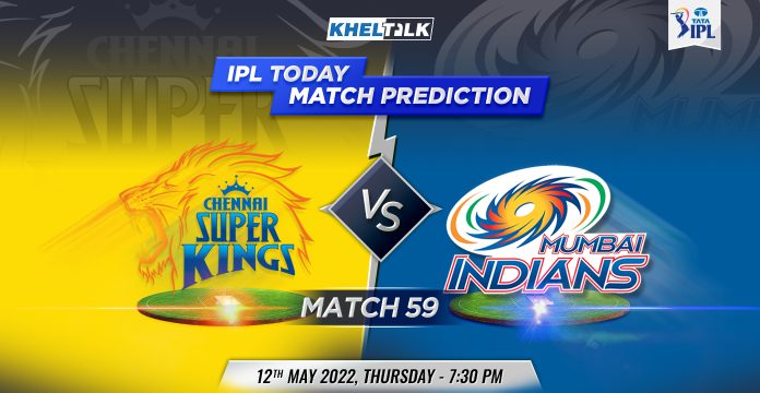 CSK vs MI Today Match Prediction, 59th Match, TATA IPL, 12th May