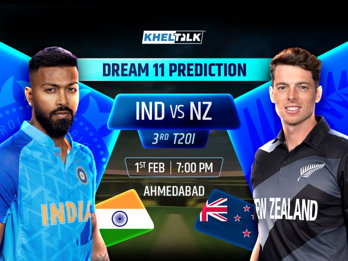 IND vs NZ Dream11 Prediction, Top Fantasy Picks, Player Availability News, New Zealand tour of India, 3rd T20I, 1 FEB 2023
