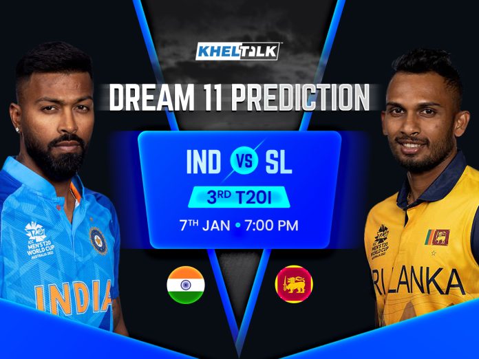 IND vs SL Dream11 Prediction, 3rd T20I, Sri Lanka Tour Of India, 7 Jan 2023