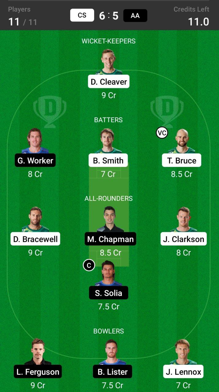 Grand League Dream11 Team Prediction CS vs AA