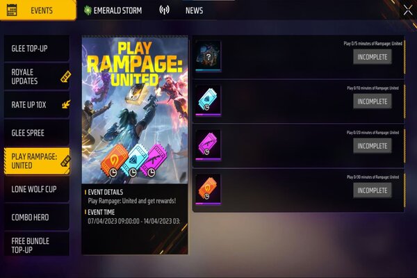 Rampage United mode and earn prizes