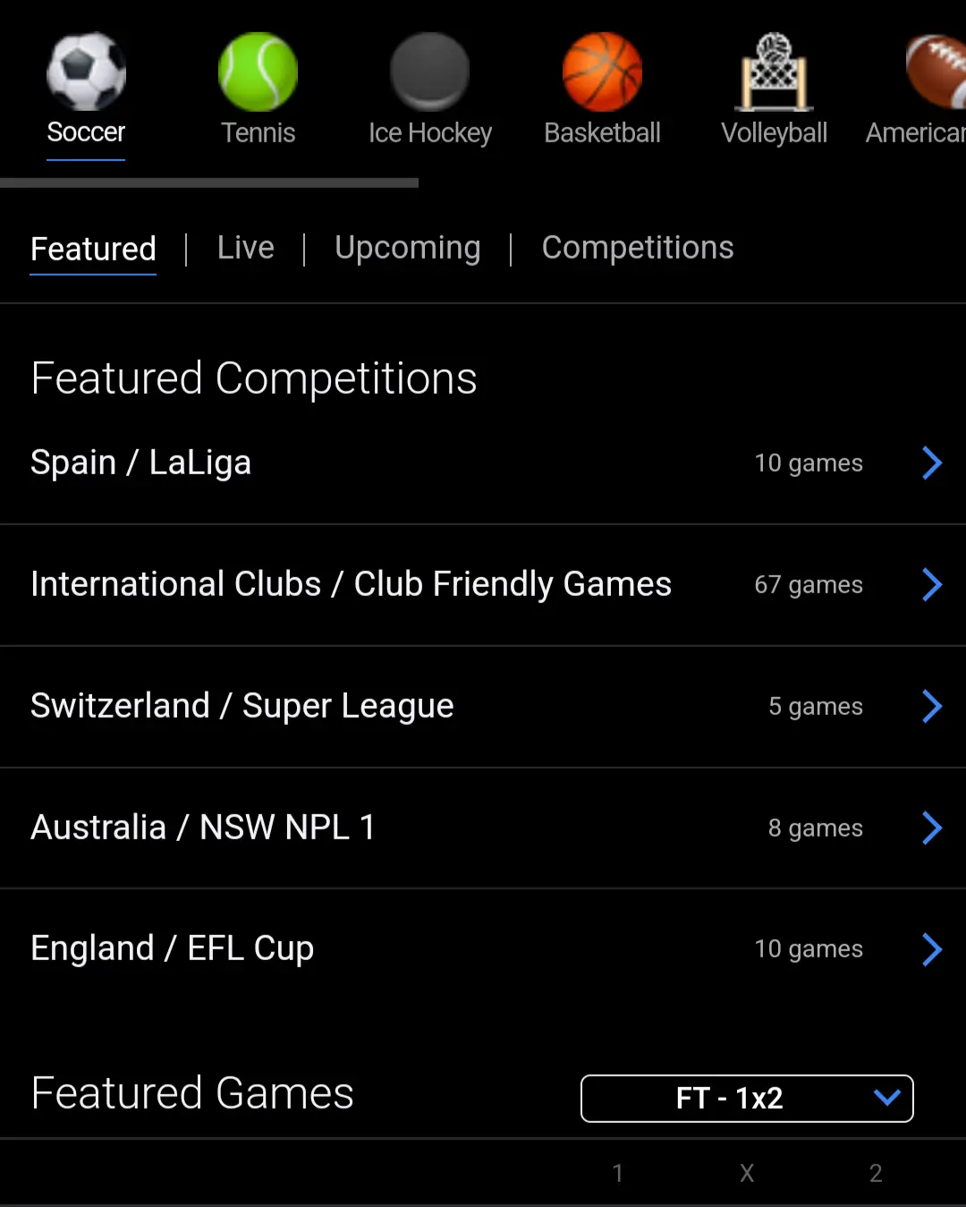 Screenshot of Soccer Betting at 24betting