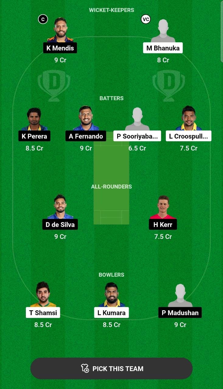 Head-to-Head Dream11 Team Prediction GT vs DA