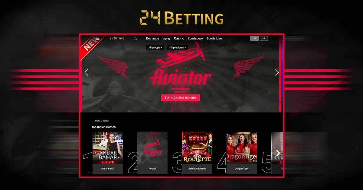 Aviator section at 24betting