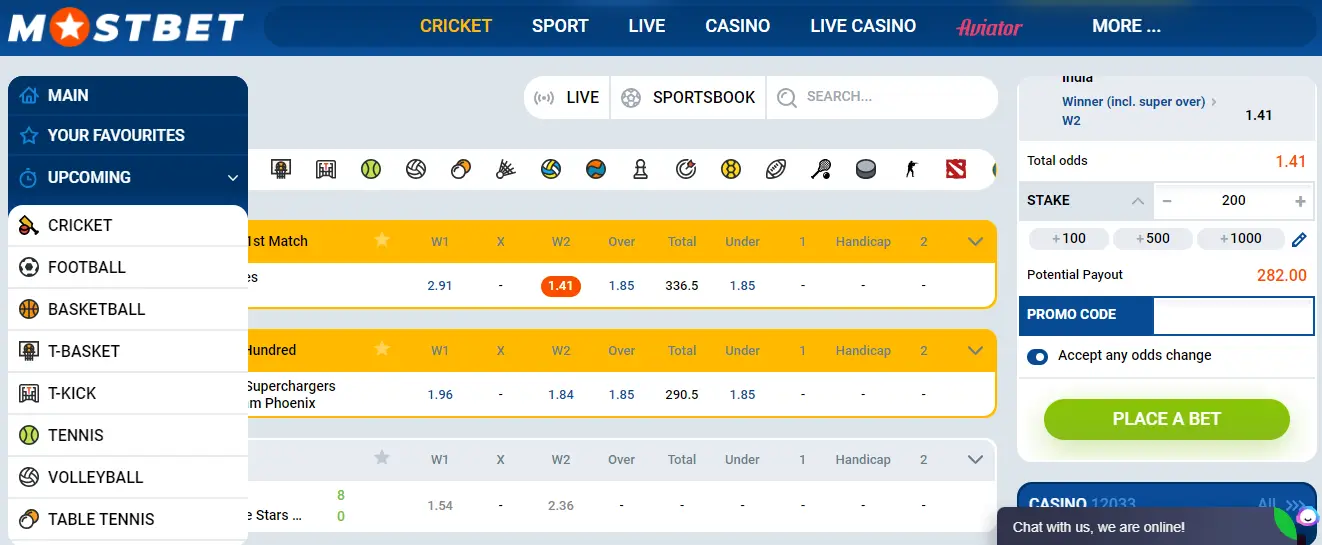 Cricket and Football Betting on MostBet