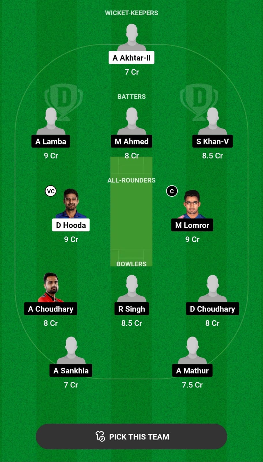 Grand League Dream11 Team Prediction JKC vs SS 

