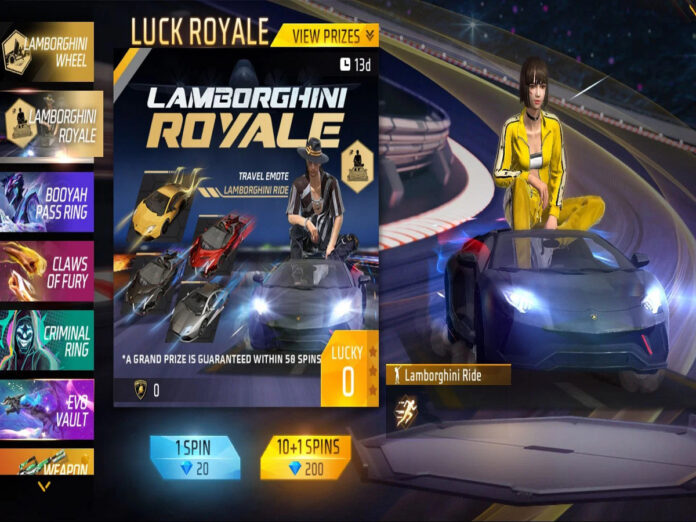 Free Fire Lamborghini Royale