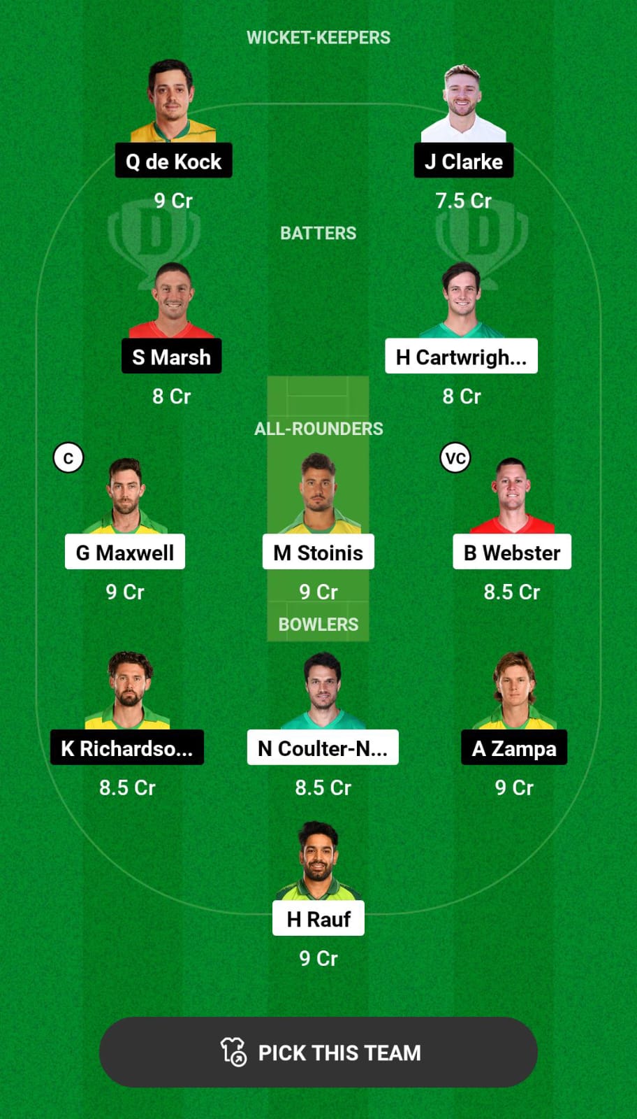 Grand League Dream11 Team Prediction STA vs REN