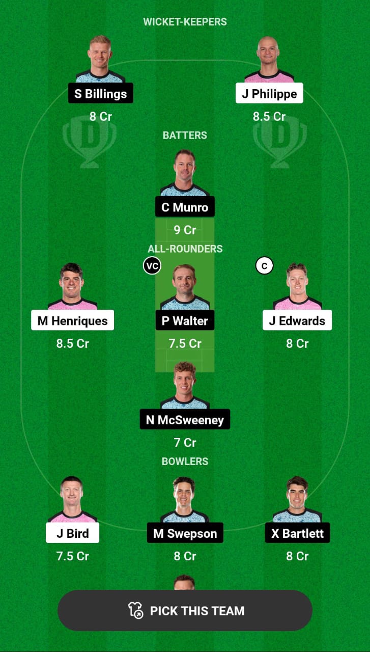 Grand League Dream11 Team Prediction SIX vs HEA