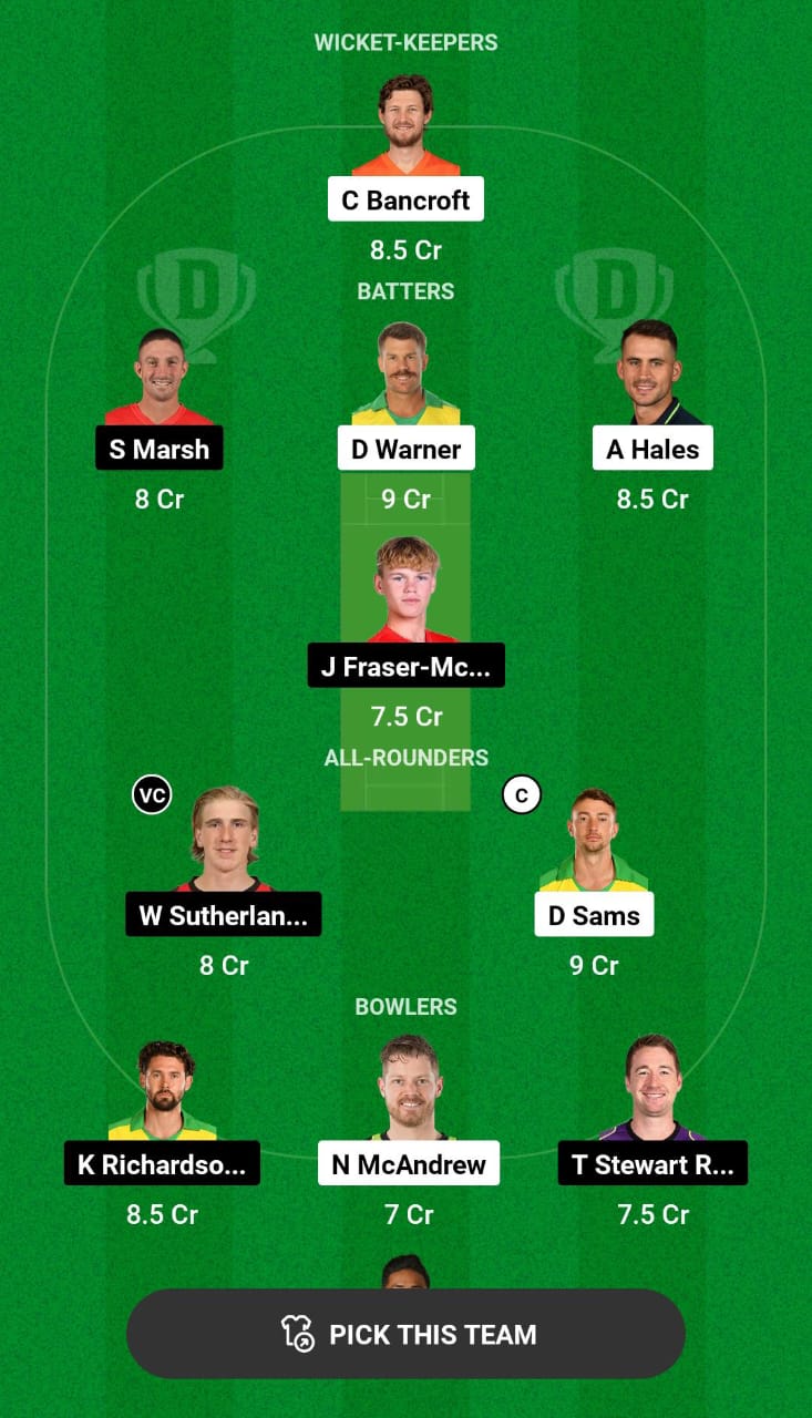 Head-to-Head Dream11 Team Prediction THU vs REN