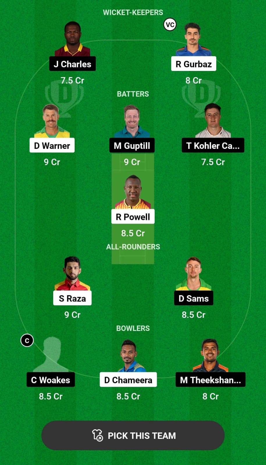 Grand League Dream11 Team Prediction DUB vs SJH