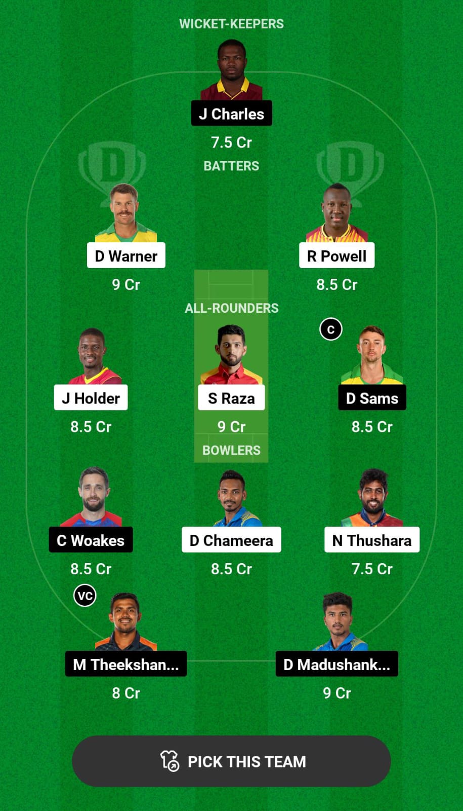 Head-to-Head Dream11 Team Prediction DUB vs SJH