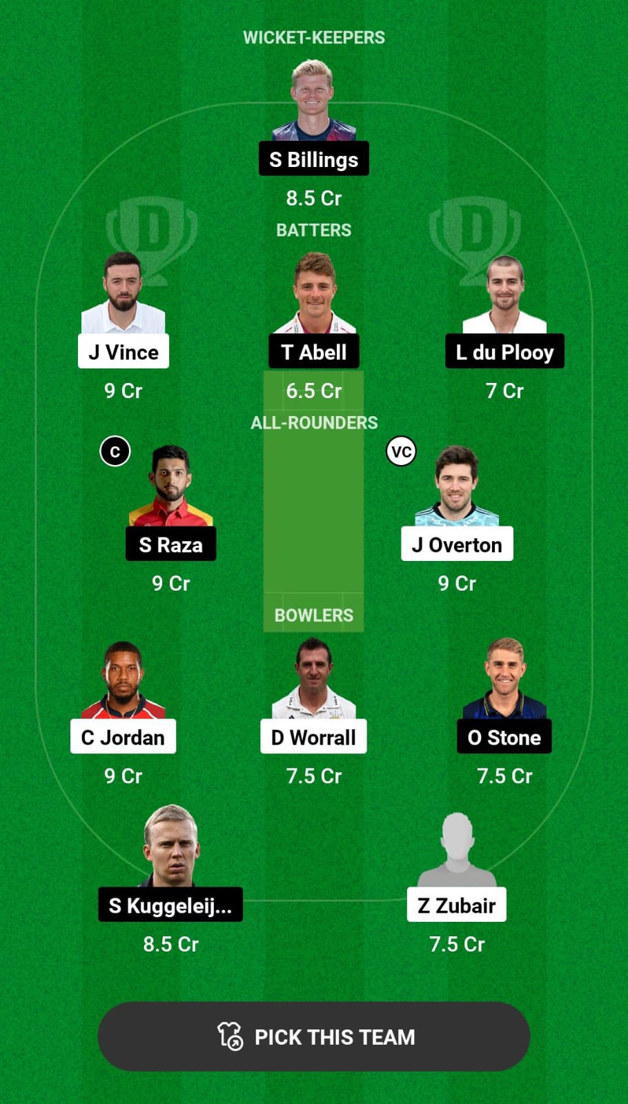 Head-to-Head Dream11 Team Prediction GUL vs DUB