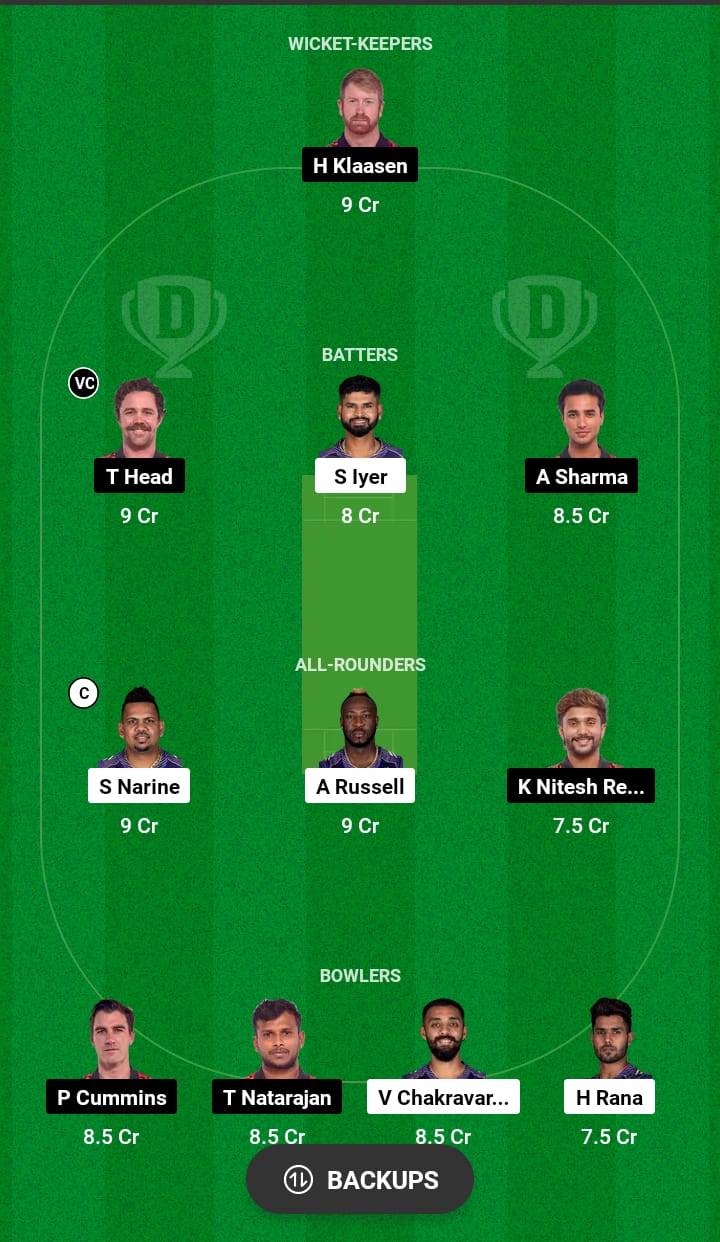 KKR vs SRH Dream11 Prediction 